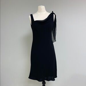 NWT Jones New York Black Asymmetrical One Shoulder Cocktail Dress, Size 4